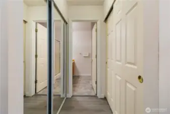 The walk in closet is on the right, and an additional closet is on the left!