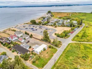 Another overhead shot of the subject property with a view of how close to the beach it is.