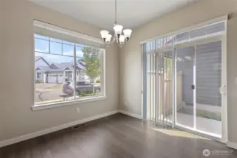 Notice patio door off dining area to back patio