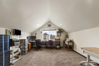 Upstairs bonus room with walk-in closet