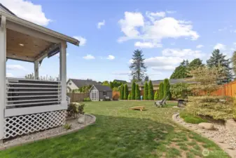 Entertain in the large back yard