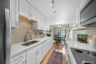 Beautiful shaker cabinets in the fully remodeled kitchen.
