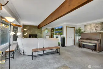 View of the living room upon entering the front door.