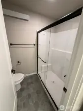 Upstairs primary bedroom ensuite with private lav & large walk-in shower