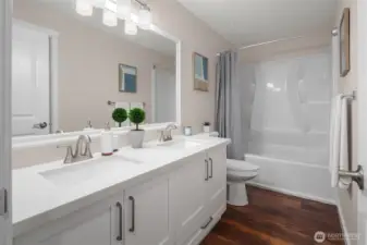 brand new cabinets and flooring!