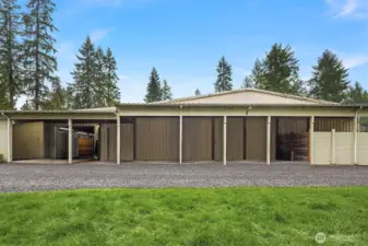 commodity bays off back of main barn