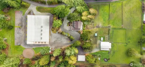 Property line at fence line and road