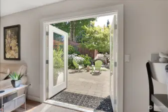 French doors to garden and patio area