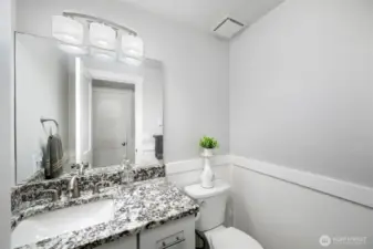 Lower level powder room