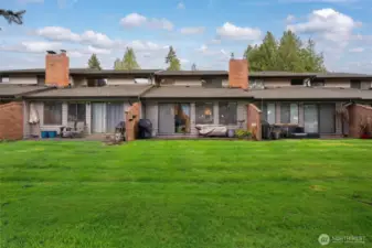 View of private back patio from the golf course