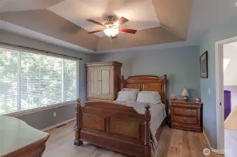 Another view of the primary suite.  Newer luxury vinyl flooring throughout upstairs bedrooms.  Easy care and no carpets.