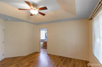 Notice the beautiful tray ceiling detail.