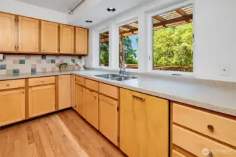 Look out to the Sound from the kitchen windows