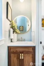 Powder room on main.