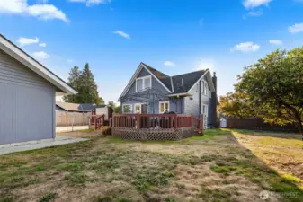 Plenty of room with the fully fenced yard.  Perfect yard for a pet!