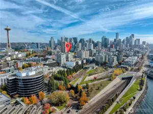 Imagine living where the Space Needle is your backdrop and Elliott Bay your front view! The essence of Seattle living