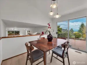 Enjoy dining with those incredible views or dine alfresco on the Trex deck.