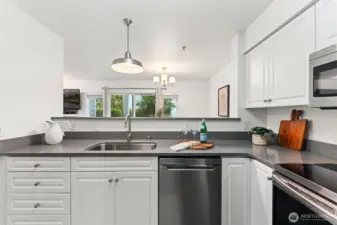 Kitchen area looking toward dining room