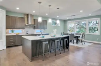 Your favorite chef will be thrilled with Wolf & SubZero Appliances.  Formal dining space, too! Note 9' ceilings!