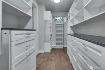 Walk-In-Closet!  Doors, drawers, shelves,