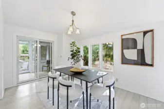 There's a sunroom through the sliding doors  in the dining room.