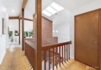 Skylights above the entryway bring in natural light.