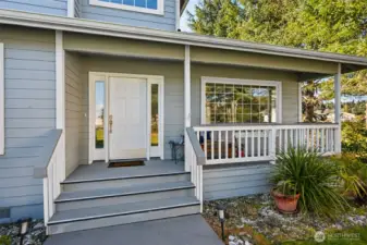 Inviting front entrance with covered porch