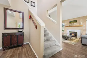 Staircase leading to upstairs bedroom