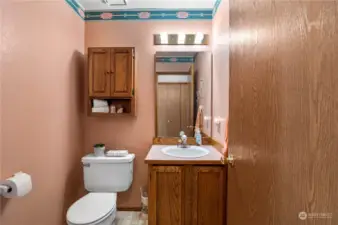 This powder room is on the main floor