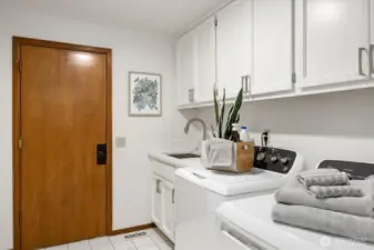 Large laundry/mudroom off garage.