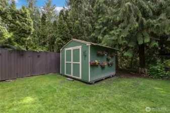 Backyard Shed – Garden shed with flower boxes, perfect for tools, hobbies, and plant lovers