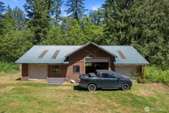 Detached 3 car garage is at the back of the property