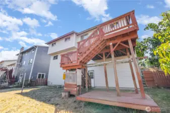 Enjoy this fully fenced backyard as is or come make it your own! Enjoy fresh fruit with multiple apple and plum trees.