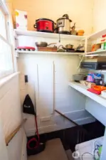 Stairway to Basement with Storage