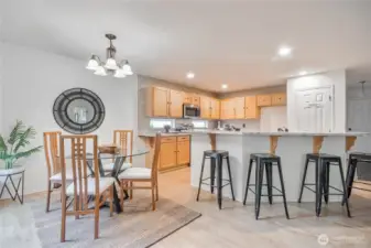 Another view of the dining and breakfast bar.