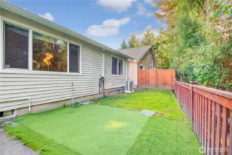 Fully fenced yard and vinyl siding for easy maintenance.