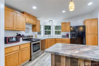 Custom island in kitchen