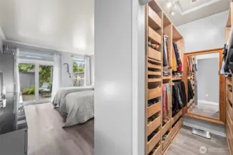 Primary with walk in closet - built ins!