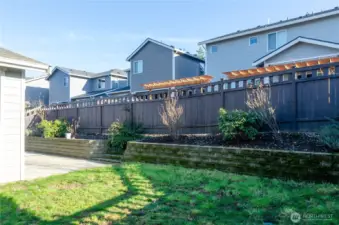 Fenced and private backyard. Enjoy as is or add your favorite flora.