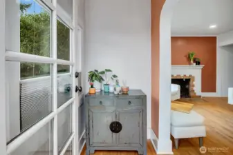 Entry a perfect place to drop your keys and shoes