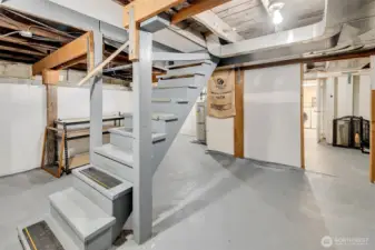 Basement is mostly unfinished and features tons of dry storage, a new heat pump in 2021 and a laundry room. Out door access to back yard.