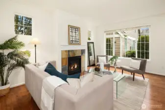 Spacious and brignt living room in this open concept home.