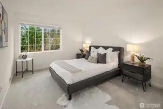 Primary suite with 5 pc en suite and walk in closet.