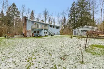 Back Yard of Existing Home 1-Acre Parcel