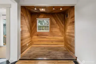 A freestanding stove was here - flex space to make your own!