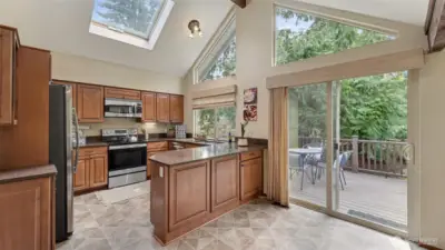 Rare vaulted kitchen you don’t often see in homes of this era.