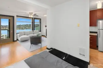 Spacious bedroom with views. Virtual staging.