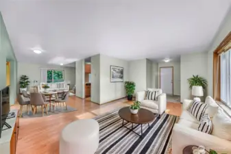 VIRTUALLY STAGED: Living, Dining, Family Rm