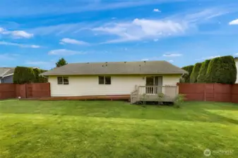 Fully fenced back yard