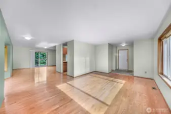 Living, Dining, family rm